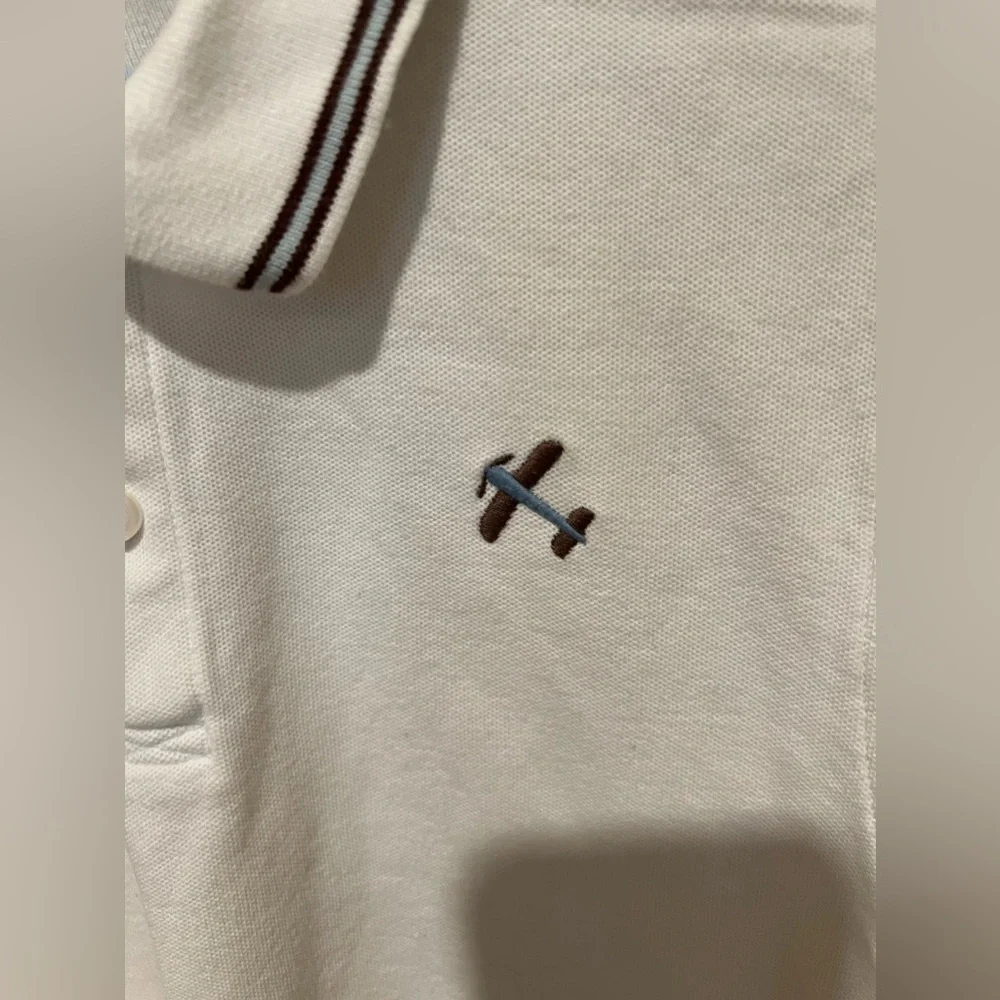 Gymboree White Polo Shirt With Airplane Boys Size 10